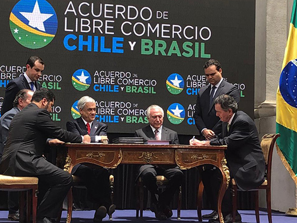 Brasil e Chile assinam acordo de livre comércio para eliminar importação bilateral de bens