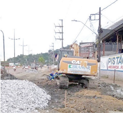 Obras da entrada da cidade avançam e pontos de ônibus serão mudados