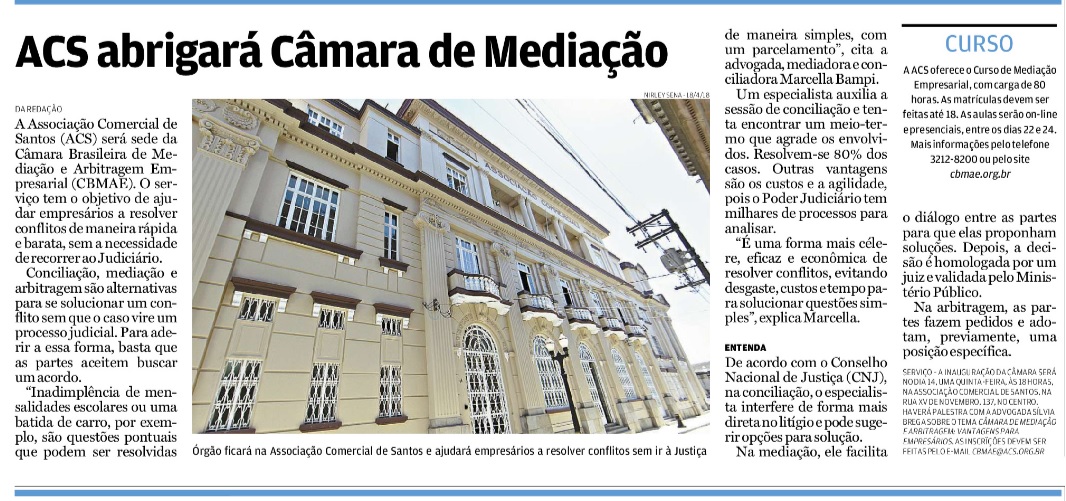 ACS abrigará Câmara de Mediação