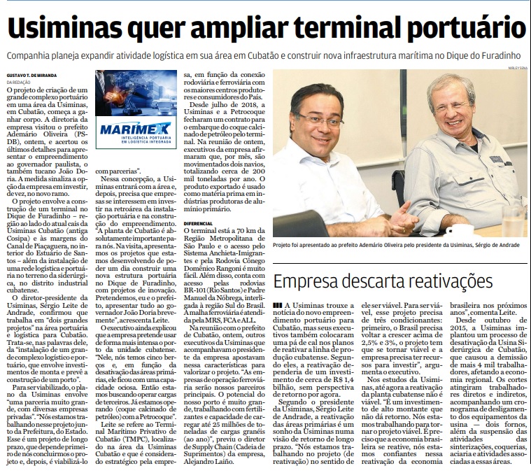 Usiminas quer ampliar terminal portuário