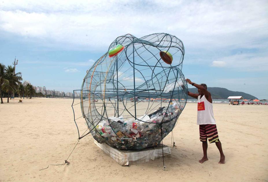 Peixe da praia de Santos chama atenção para mudança de hábitos
