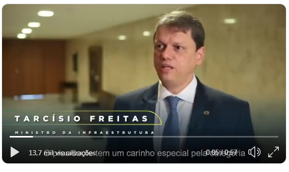 O ministro da Infraestrutura, Tarcísio Freitas, fala sobre investimento de R$ 2 bilhões para manutenção de rodovias e conclusão de obras