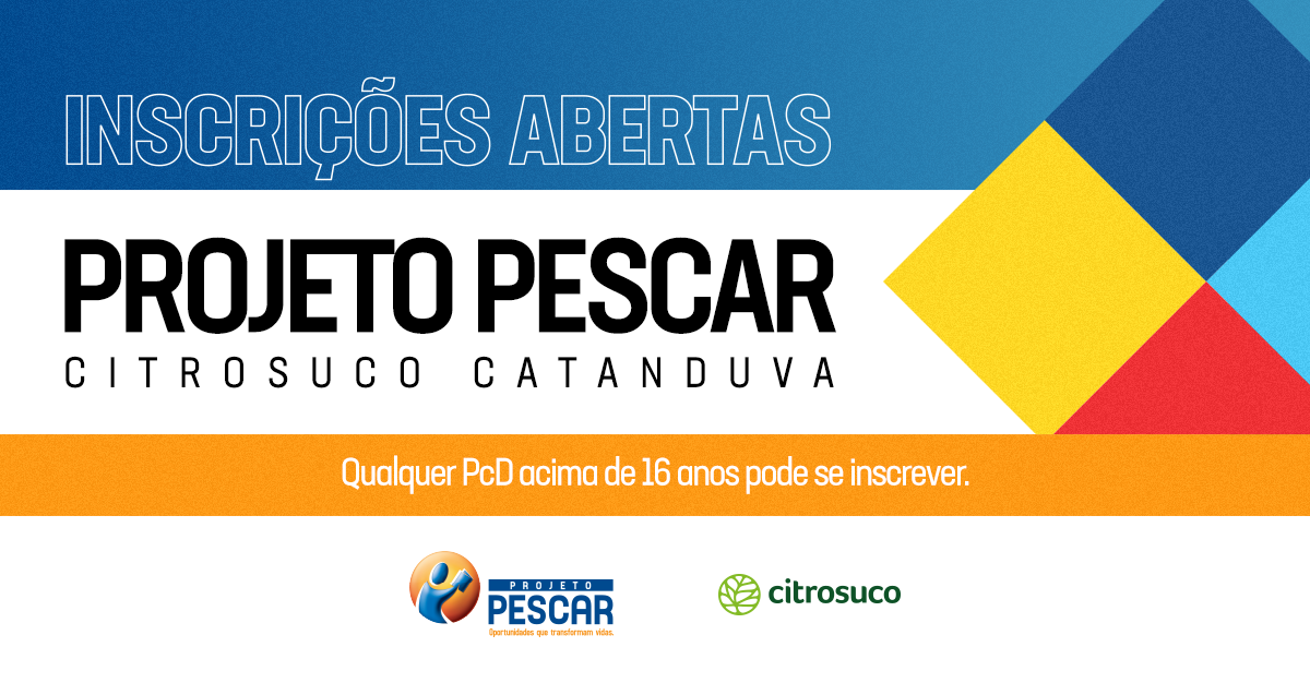 Estão abertas as inscrições para o Projeto Pescar Citrosuco Catanduva