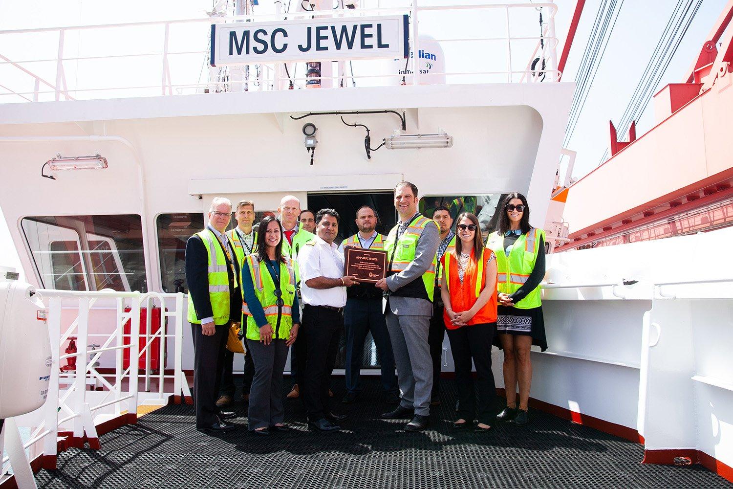MSC Jewel torna-se o navio de contêineres mais limpo para visitar os EUA