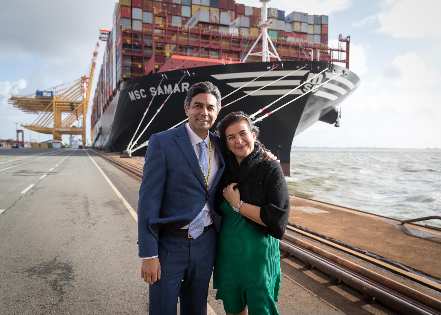o MSC Samar – o terceiro navio da classe MSC Gülsün – foi nomeado em uma cerimônia de nomeação exaltada em Bremerhaven 