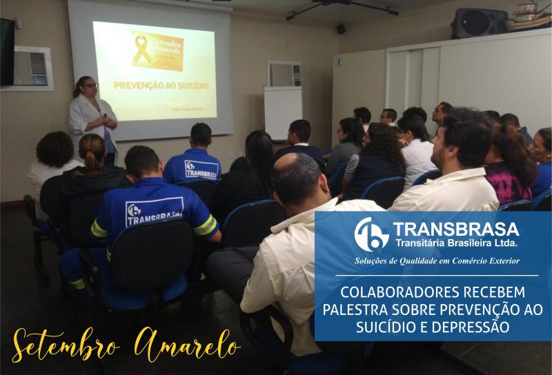 Colaboradores da Transbrasa receberam a palestra sobre Prevenção ao Suicídio e Depressão