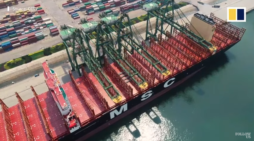 O maior navio porta-contêineres do mundo, MSC Gülsün, para visitar Roterdã