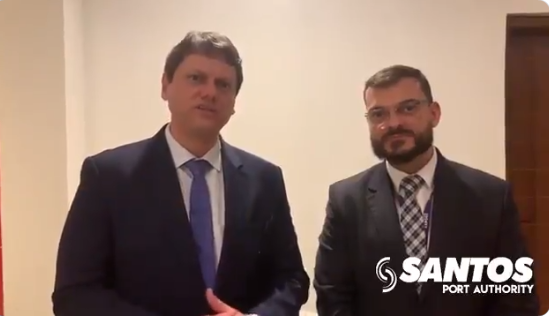 Ministro da Infraestrutura, Tarcísio Gomes de Freitas, fala sobre o conceito da nova marca do Porto de Santos