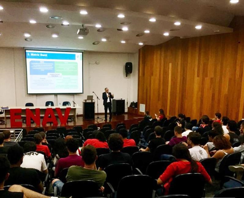 Diretor-presidente da Santos Brasil, Antonio Carlos Duarte Sepulveda, participou do ENAV Talks, na 15ª edição do Encontro Nacional dos Estudantes de Engenharia Naval (ENAV), promovido por alunos de universidades estaduais e federais do país