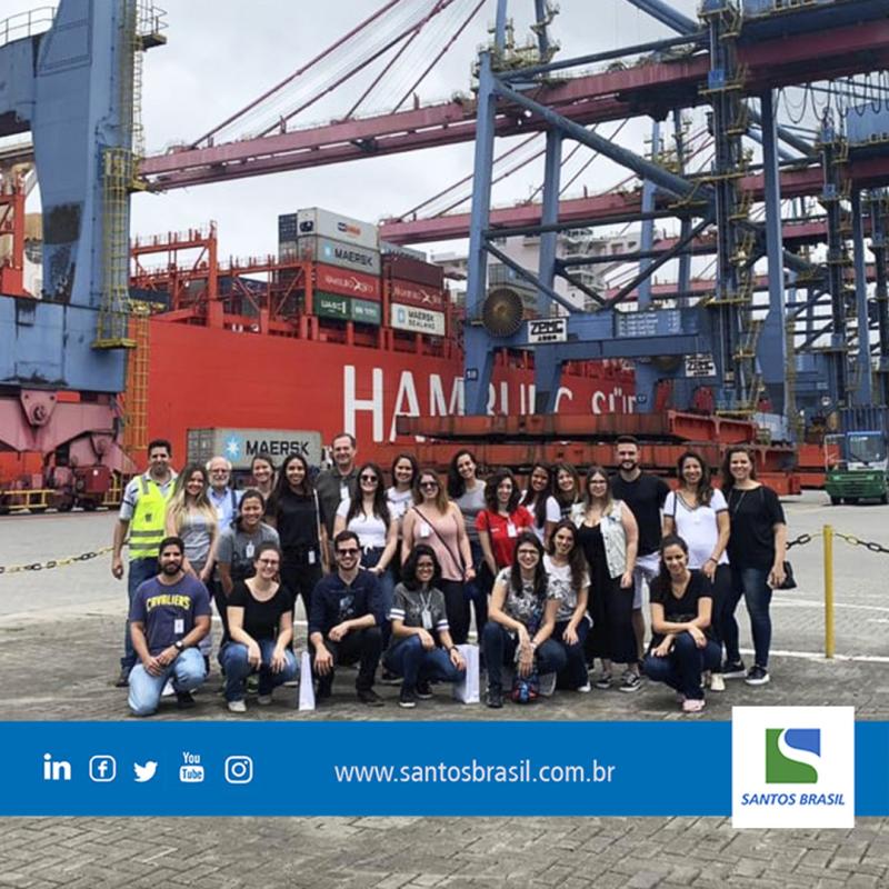 Estudantes de Comércio Exterior da Unicamp, visitam instalações e operações da Santos Brasil no Tecon Santos