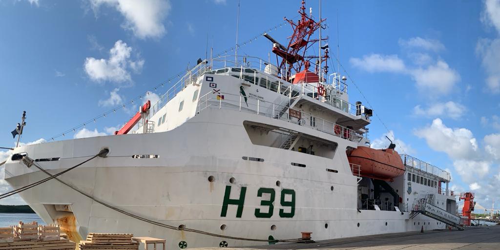 Navio de pesquisa da Marinha “Vital de Oliveira” atraca no Porto de Natal