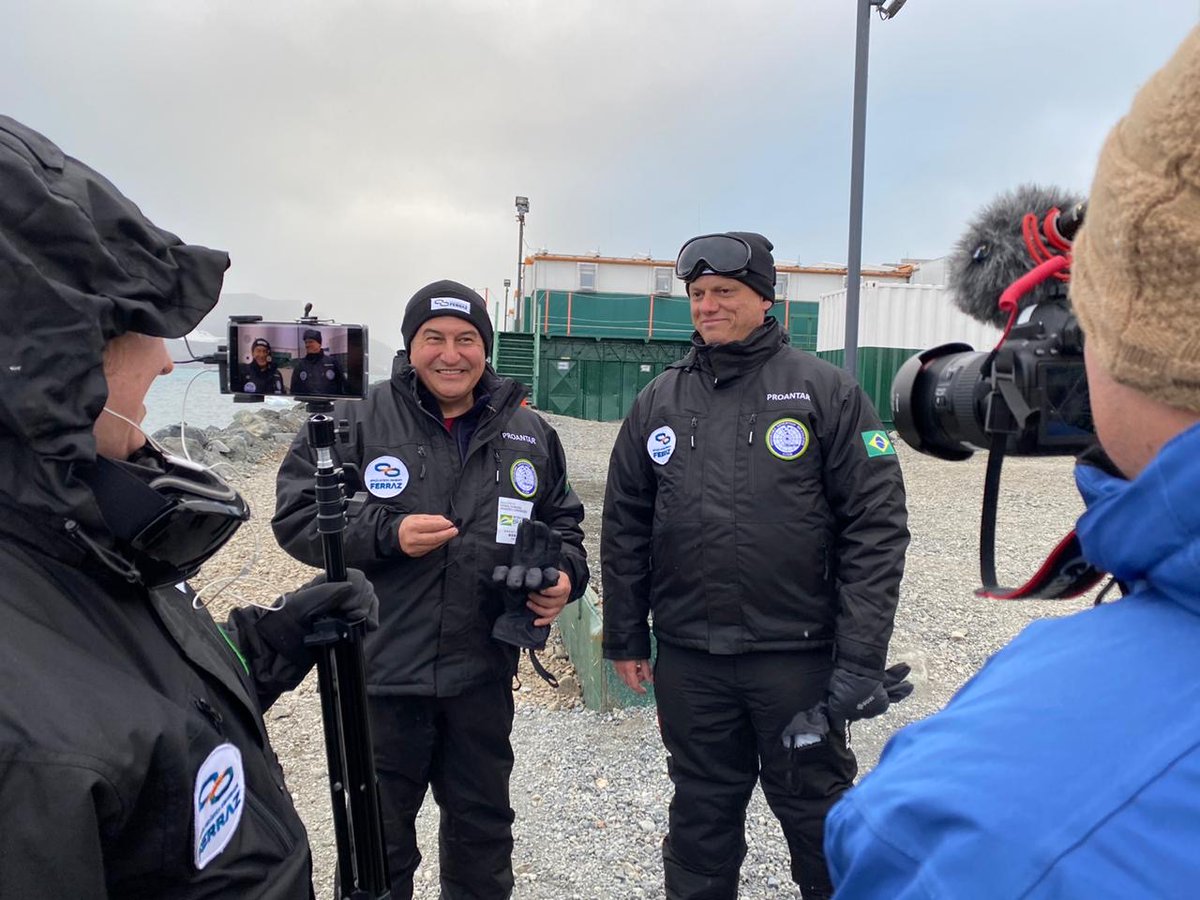 O ministro da Infraestrutura, Tarcisio Freitas participou ontem da inauguração da nova estação brasileira na Antartica
