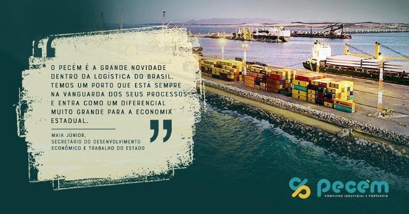 Maia Júnior, Secretário do Desenvolvimento Econômico e Trabalho do Estado, destaca a importância do Complexo Industrial e Portuário do Pecém para a economia cearense, ressaltando o seu potencial