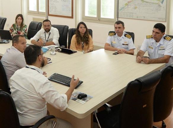 Presidente da SPA, Casemiro Tércio, fez uma apresentação ao novo comandante das ações da diretoria no Porto de Santos e as perspectivas para este ano