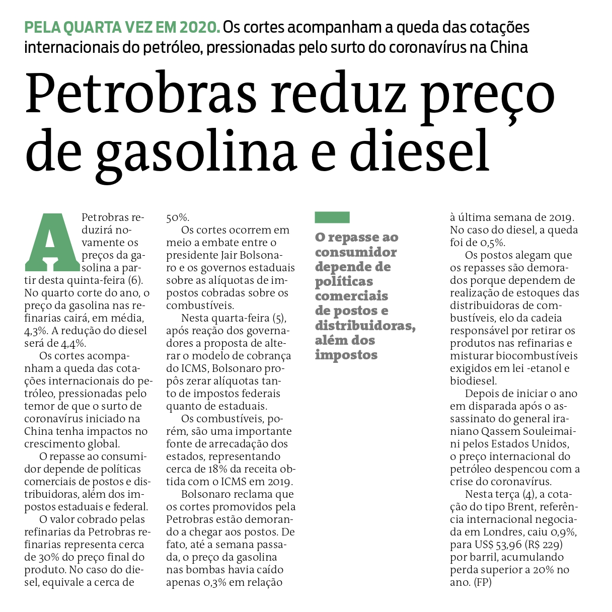 Petrobras eleva preço da gasolina em 3% depois de quatro cortes