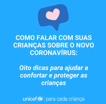ONU – Oito dicas para ajudar a confortar e proteger as crianças em tempos de coronavírus