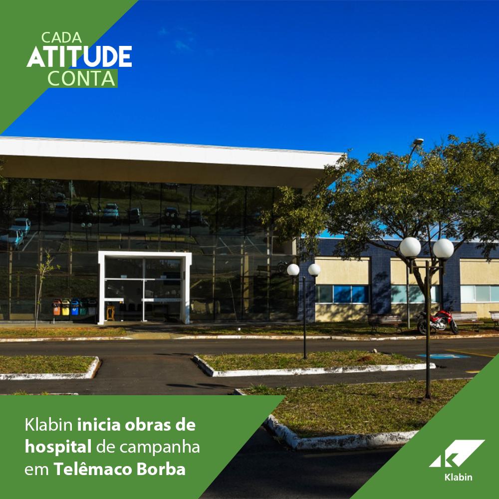 Uma parceria da Klabin com o Governo do Paraná e com a Prefeitura de Telêmaco Borba vai viabilizar a construção de um hospital de campanha para tratamento exclusivo de infectados pela COVID-19