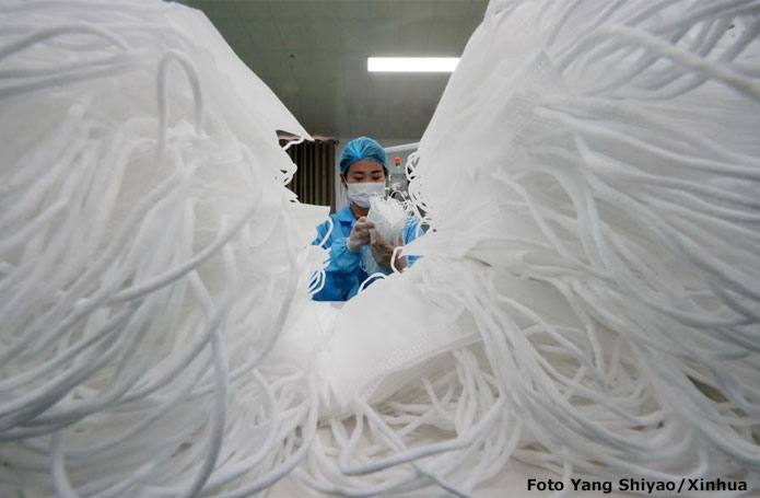Na luta contra Covid-19, China reforça controle de qualidade das exportações de suprimentos médicos
