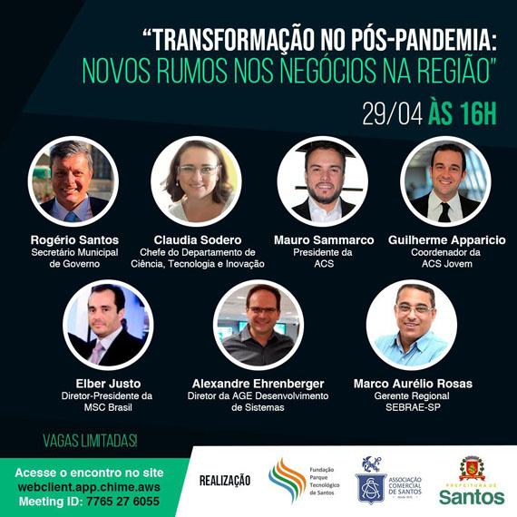 Webinar ACS: Transformações na Pós-Pandemia: Novos Rumos nos Negócios da Região é tema de debate on-line nesta quarta