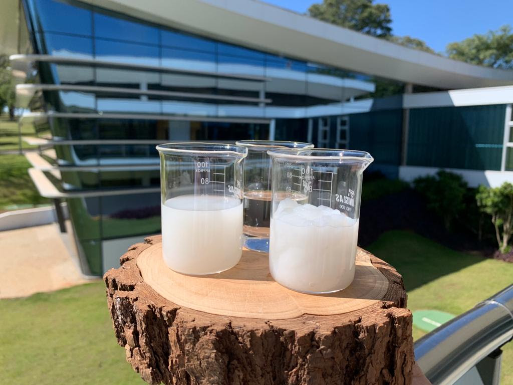 Klabin utiliza celulose como matéria-prima na produção de álcool em gel