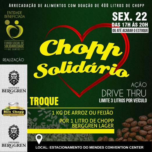 Campanha em Santos fará troca de alimentos por chopp