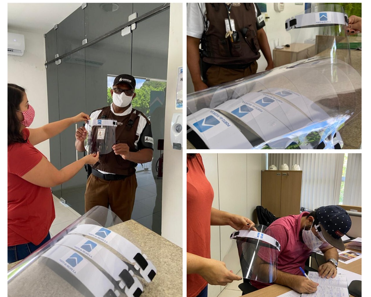 Porto do Recife distribui protetores faciais para colaboradores