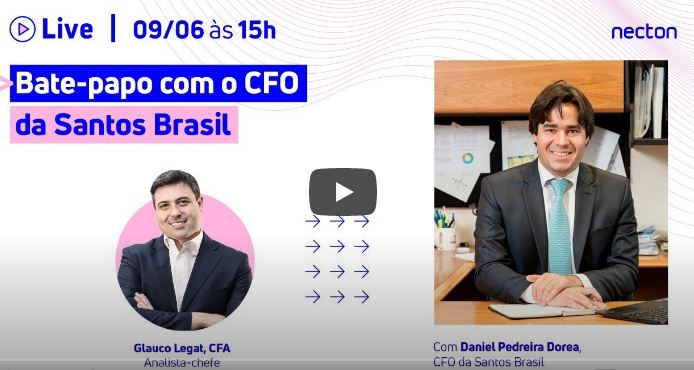 O CFO e Diretor de Relações com Investidores da Santos Brasil, Daniel Pedreira Dorea, participou de uma live, a convite da Necton Investimentos, em que falou sobre os negócios e os resultados da Companhia nos primeiros cinco meses deste ano