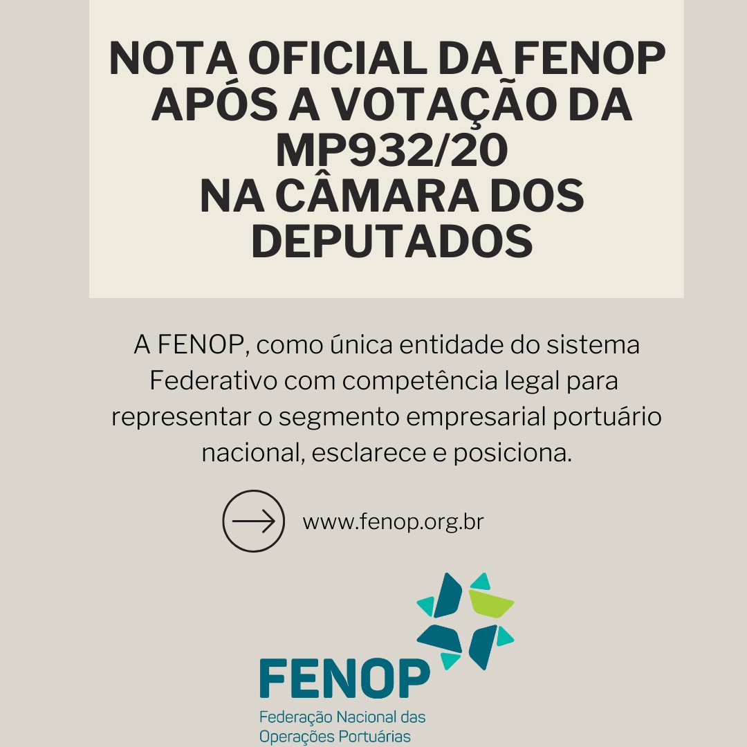 Nota Oficial Federação Nacional das Operações Portuárias – FENOP