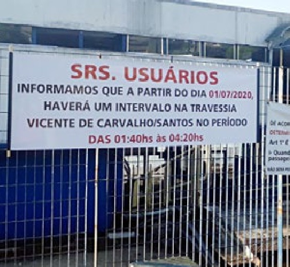 DERSA suspende a interrupção das barcas da madrugada