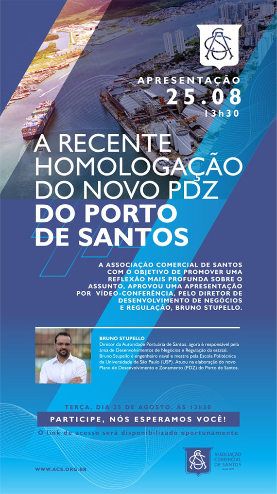 ACS promove webinário sobre a homologação do novo PDZ do Porto de Santos