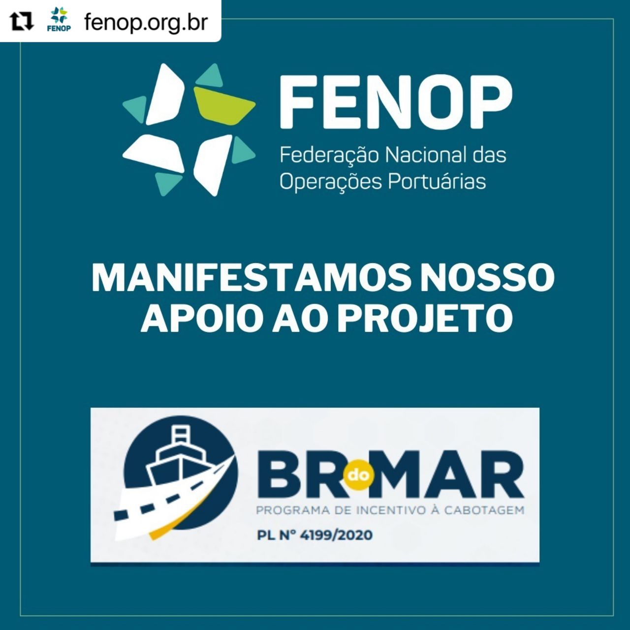 FENOP manifesta apoio a BR do MAR