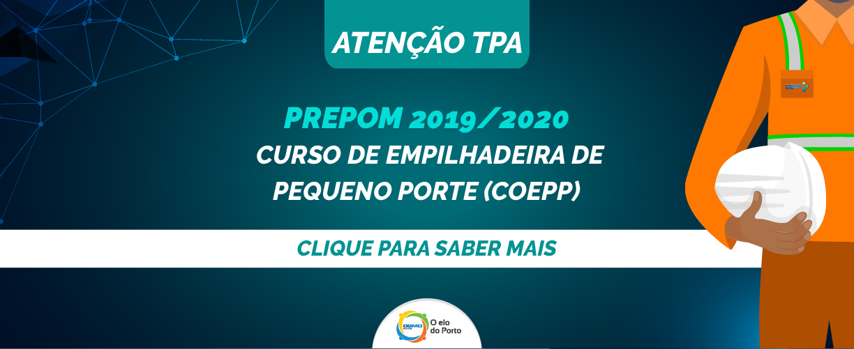 OGMO/Santos: PREPOM 2019/2020 – Curso de empilhadeira de pequeno porte (COEPP)