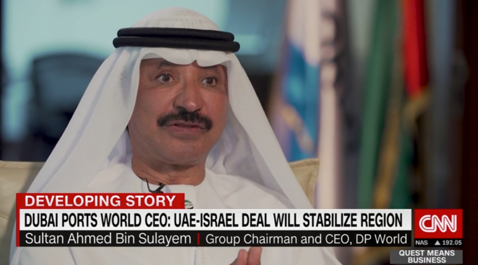 CEO da DP World afirma que acordo entre Emirados Árabes e Israel vai estabilizar a região
