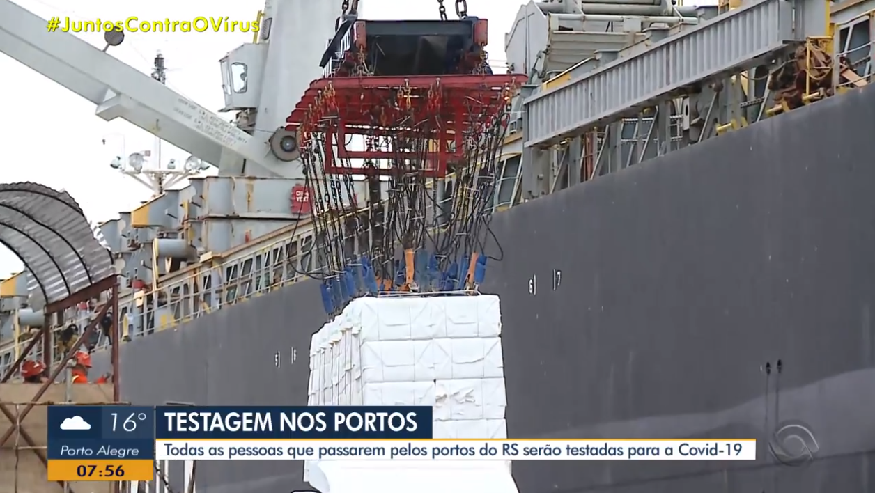 Trabalhadores dos portos do RS são testados para coronavírus