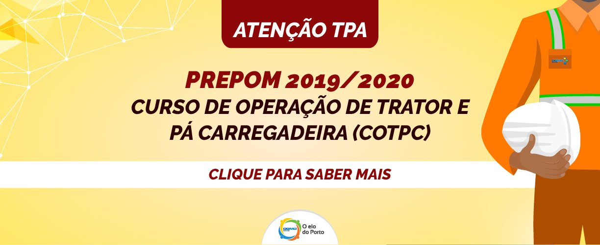 OGMO/Santos: PREPOM 2019 – Curso de operação de trator e pá carregadeira (COTPC)
