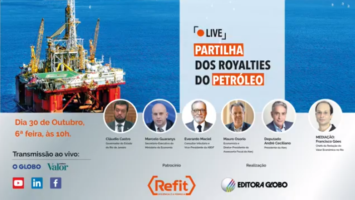 Valor e O Globo promovem webinar sobre partilha dos royalties de petróleo