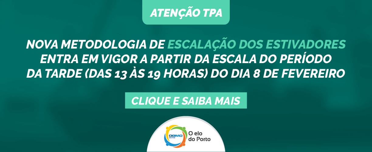 OGMO/Santos: Nova metodologia de escalação dos estivadores entra em vigor a partir da escala do período da tarde 