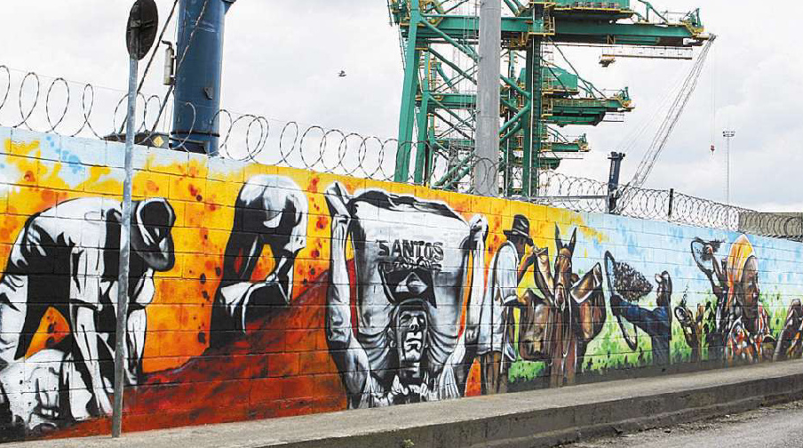 Mural mostra história do Porto