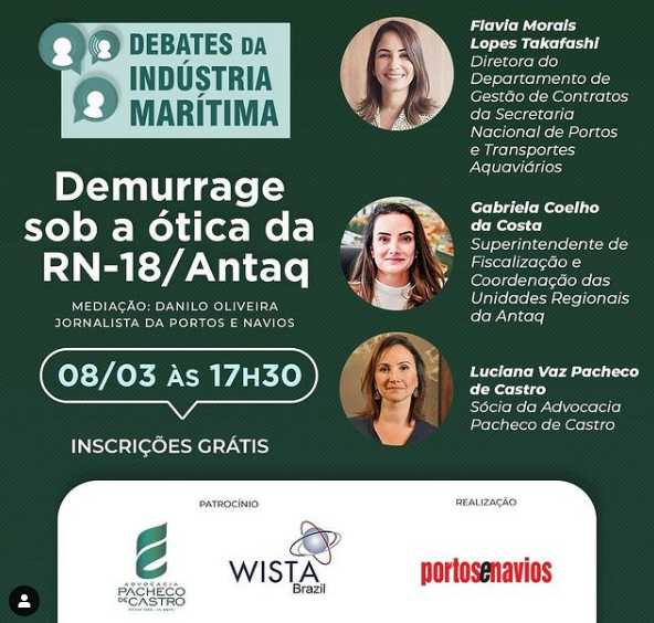 Portos e Navios e Wista realizam webinar sobre demurrage no Dia Internacional da Mulher