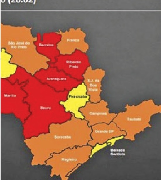 Grande SP regride para Fase Laranja