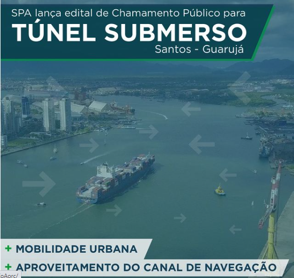 Porto avança no projeto de novo túnel Santos-Guarujá