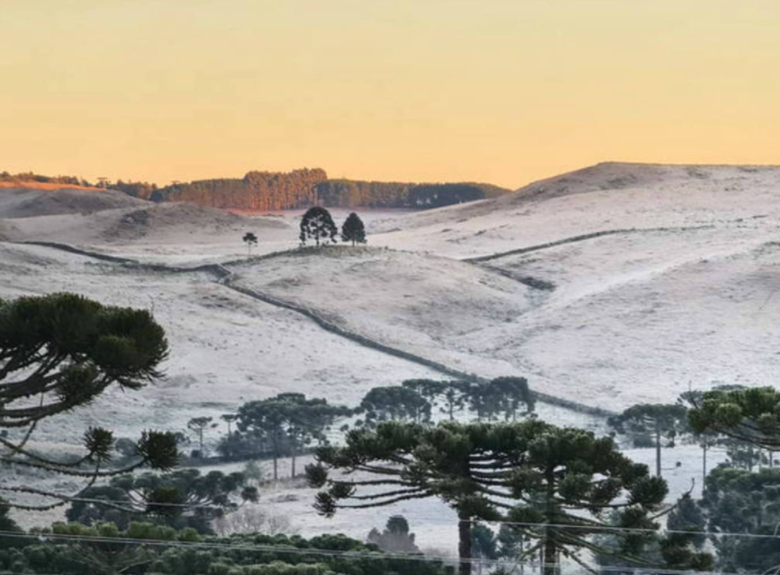 Nova frente fria atinge o País nesta semana; neve e mínima recorde são previstas para a região Sul