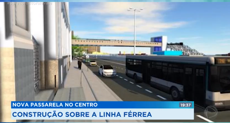 Nova passarela sobre a linha férrea do Centro de Santos