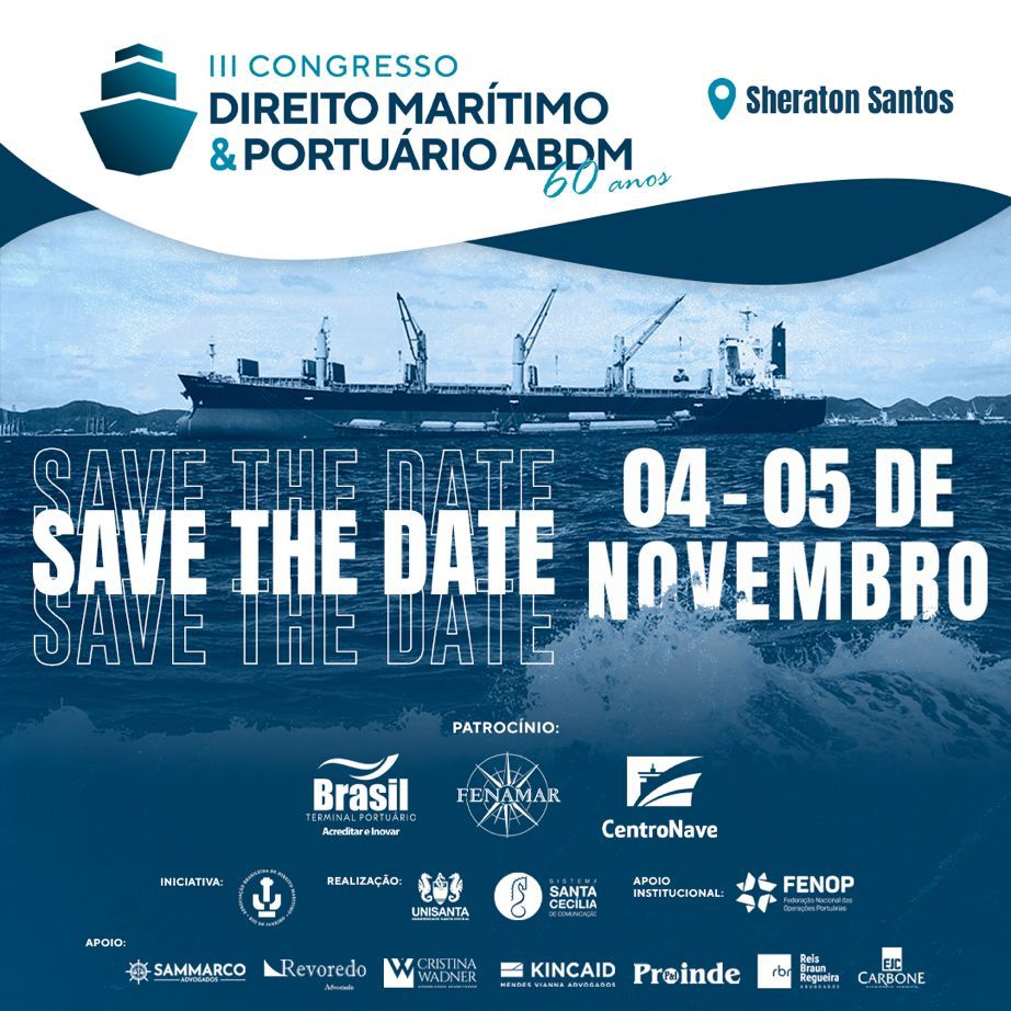 Inscrições abertas para o III Congresso de Direito Marítimo e Portuário