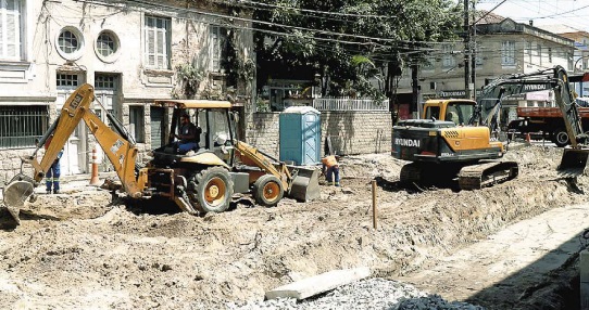 Obra do VLT deve chegar ao Centro Santista até junho