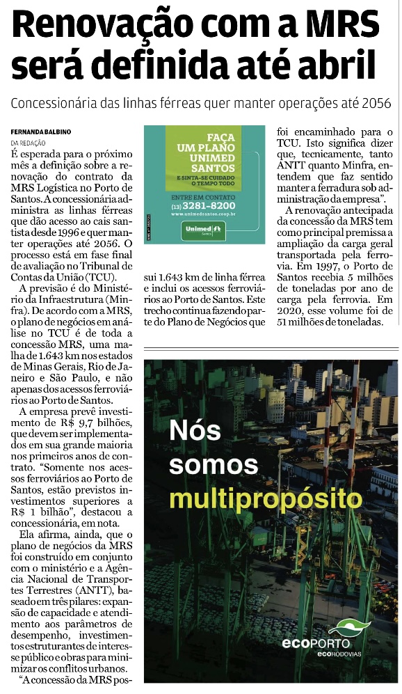 Renovação com a MRS será definida até abril