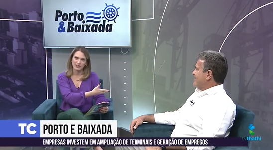 Washington Flores, Presidente da Bandeirantes Logística e Deicmar participa de entrevista no programa Thathi Cidades – quadro Porto&Baixada 