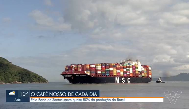 Quase 80% de toda a produção de café do Brasil passa pelo Porto de Santos