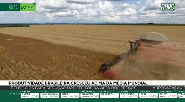 Produtividade brasileira cresceu acima da média mundial