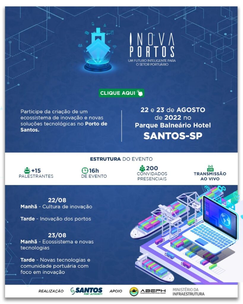 Evento sobre tecnologia portuária, Inova Portos acontecerá pela primeira vez em Santos